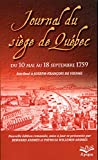 Journal du siège de Québec : du 10 mai au 18 septembre 1759 /